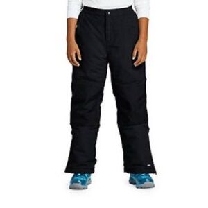 Lands' End Squall Snow Ski Pants Kids Girls 6X Black Grow A Longs Waterproof
